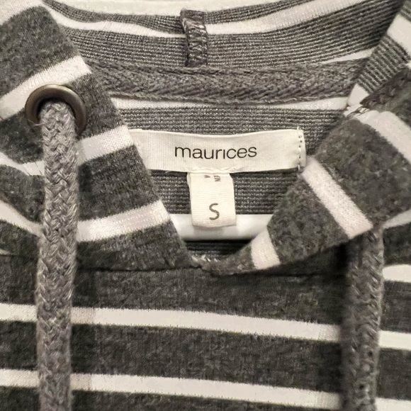 Maurices Dresses & Skirts - Maurices Gray Striped Hooded Sweatshirt Dress